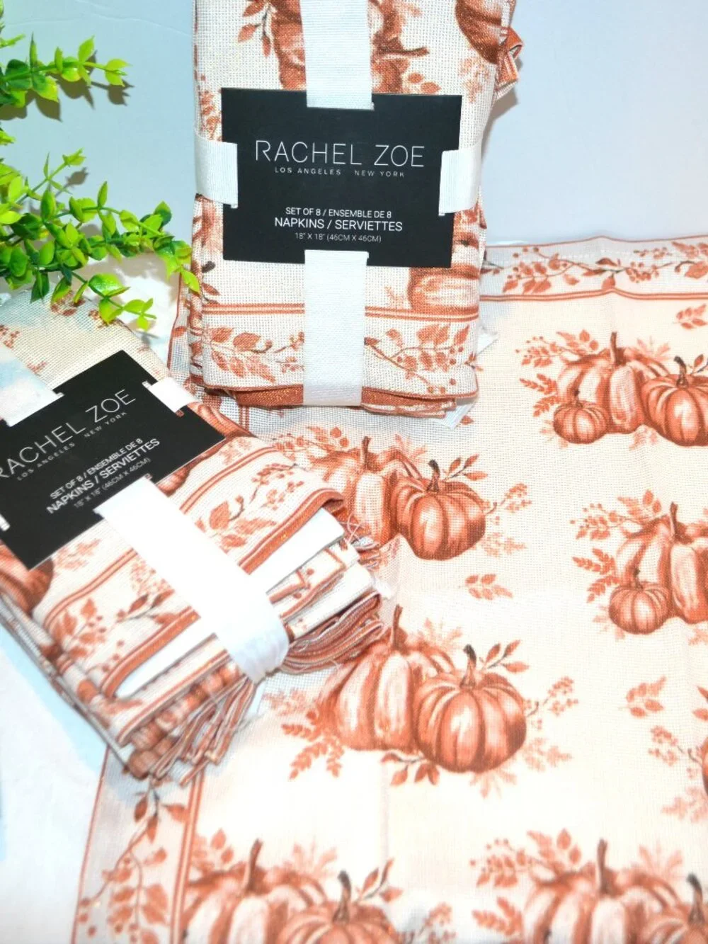 Fall Napkins 24 Rachel Zoe Metallic Copper New with Tags